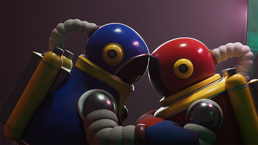 3D-animierte Roboter