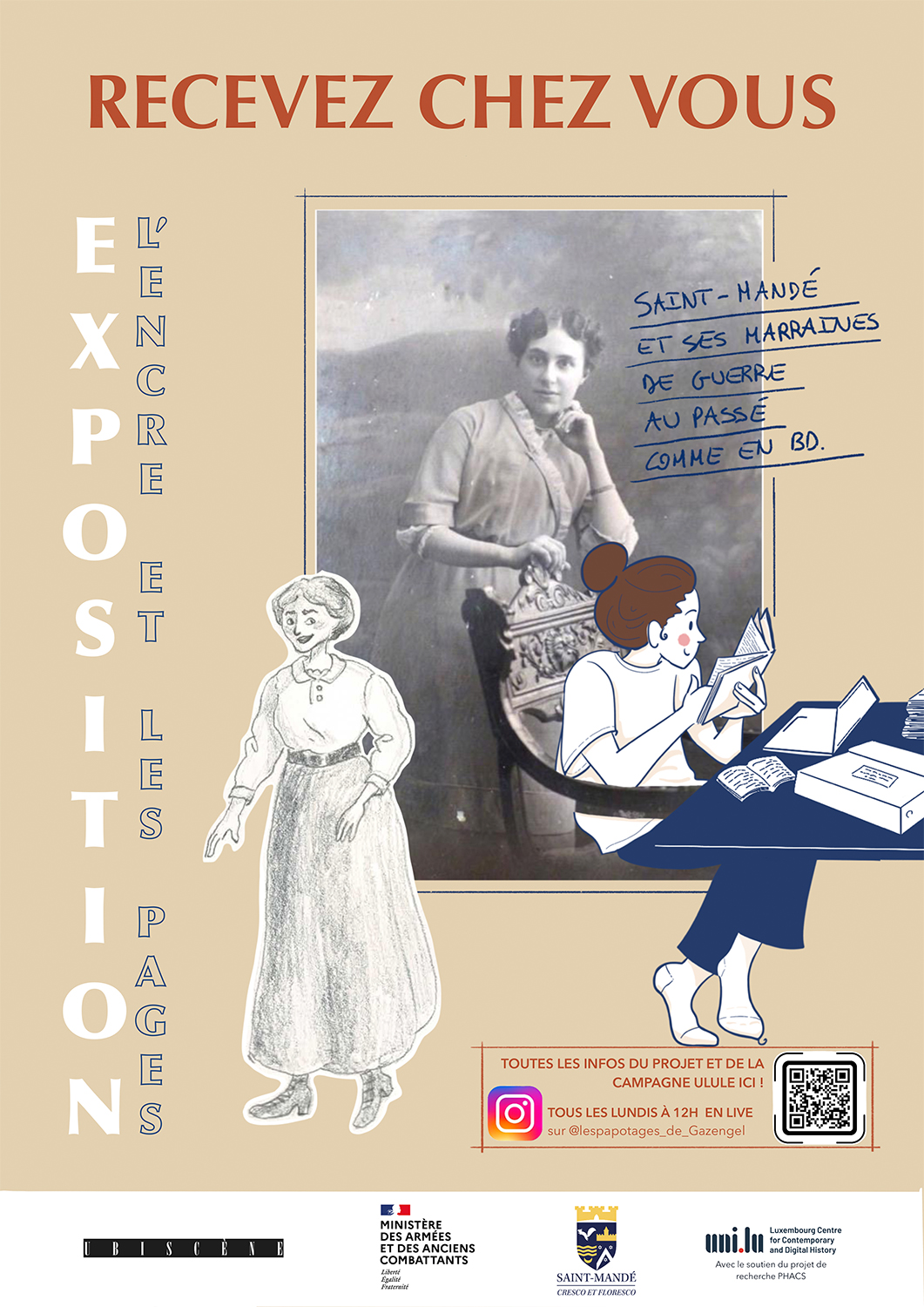 Exposition L'encre et les pages. Saint-Mandé et ses marraines de guerre au passé comme en BD.