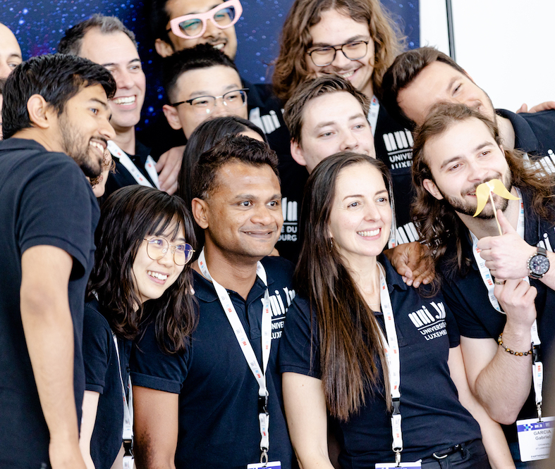 A group of SnT researchers taking a selfie at Partnership Day