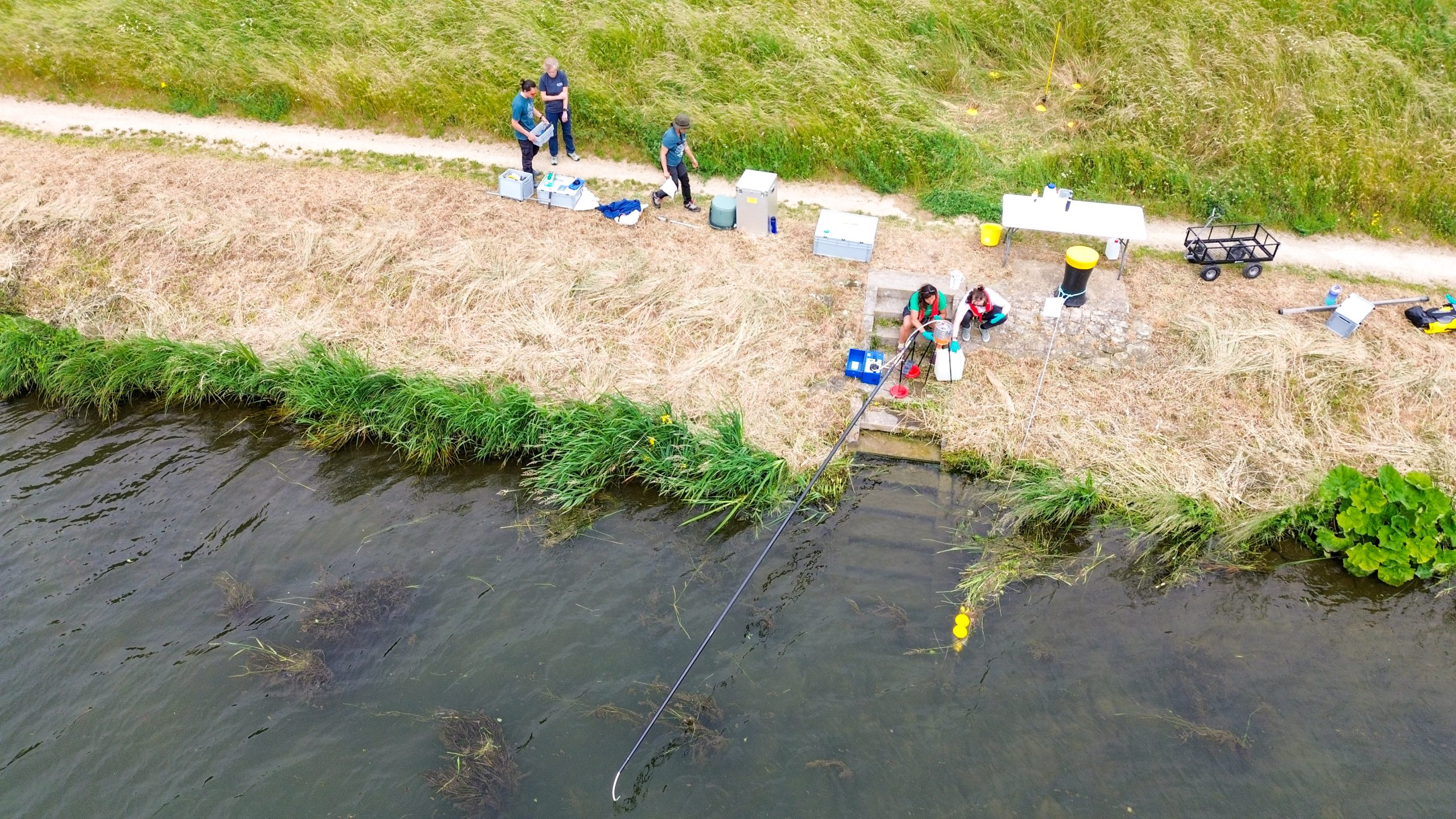 Photo of the sampling campaign along the Moselle river