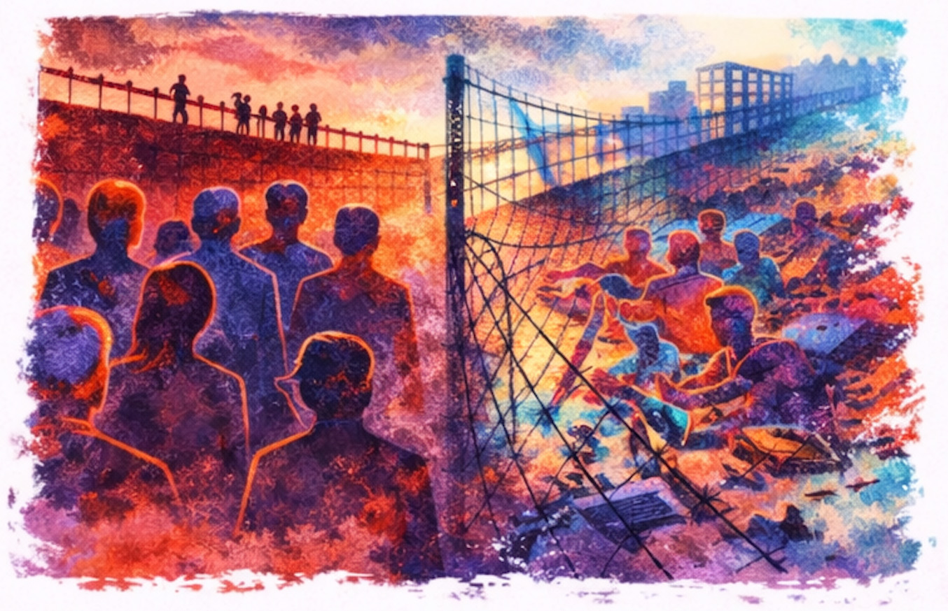 Talking borders AI generated visual