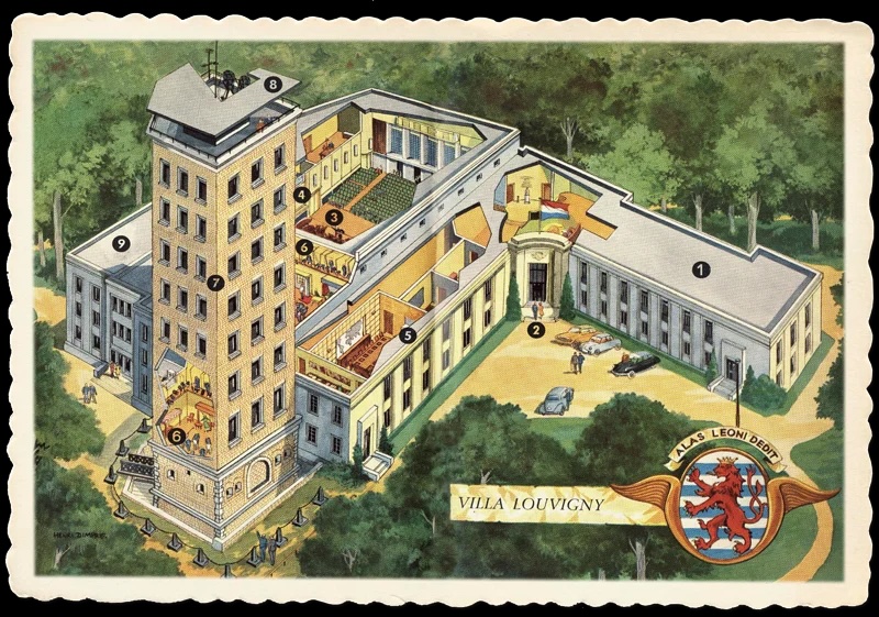 The Villa Louvigny housed the broadcast studios for the different language services as well as a TV station.