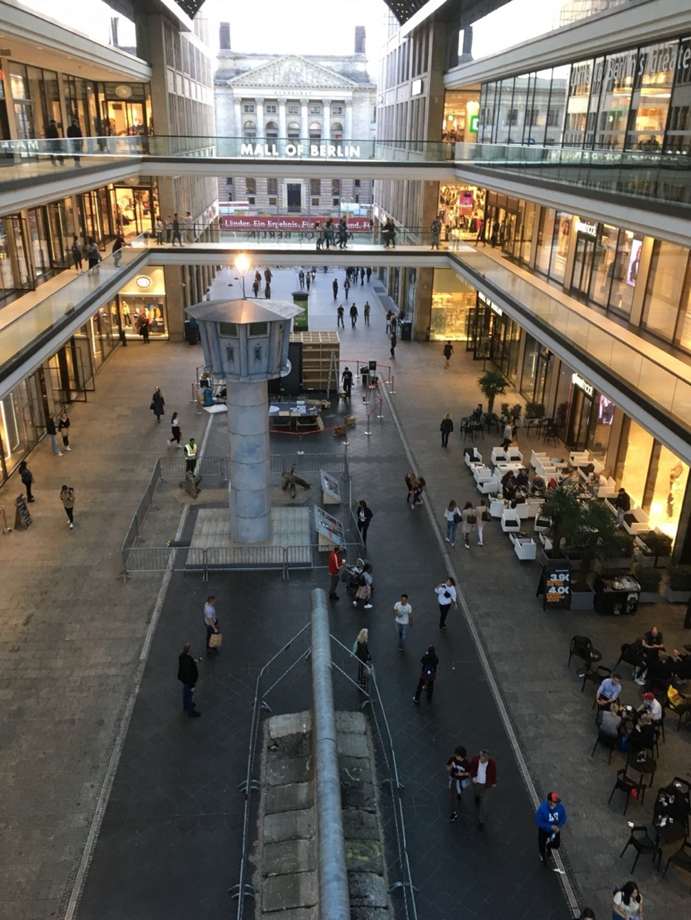 Open-air atrium of the Mall of Berlin