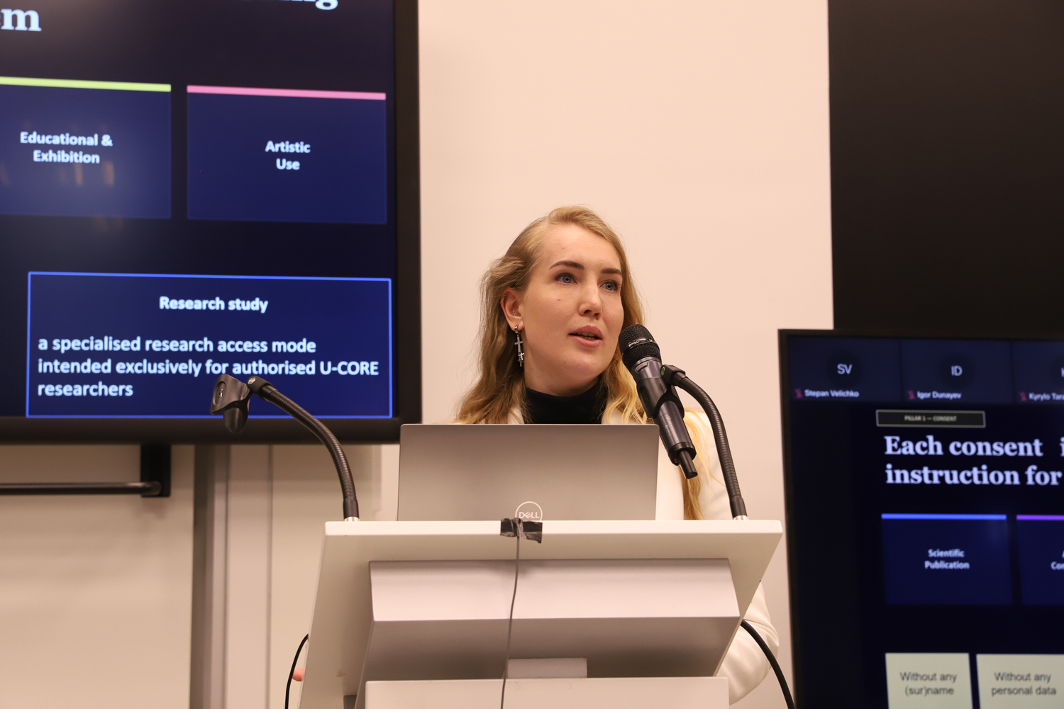 Dr Aliesia Soloviova presenting the U-CORE Database Structure