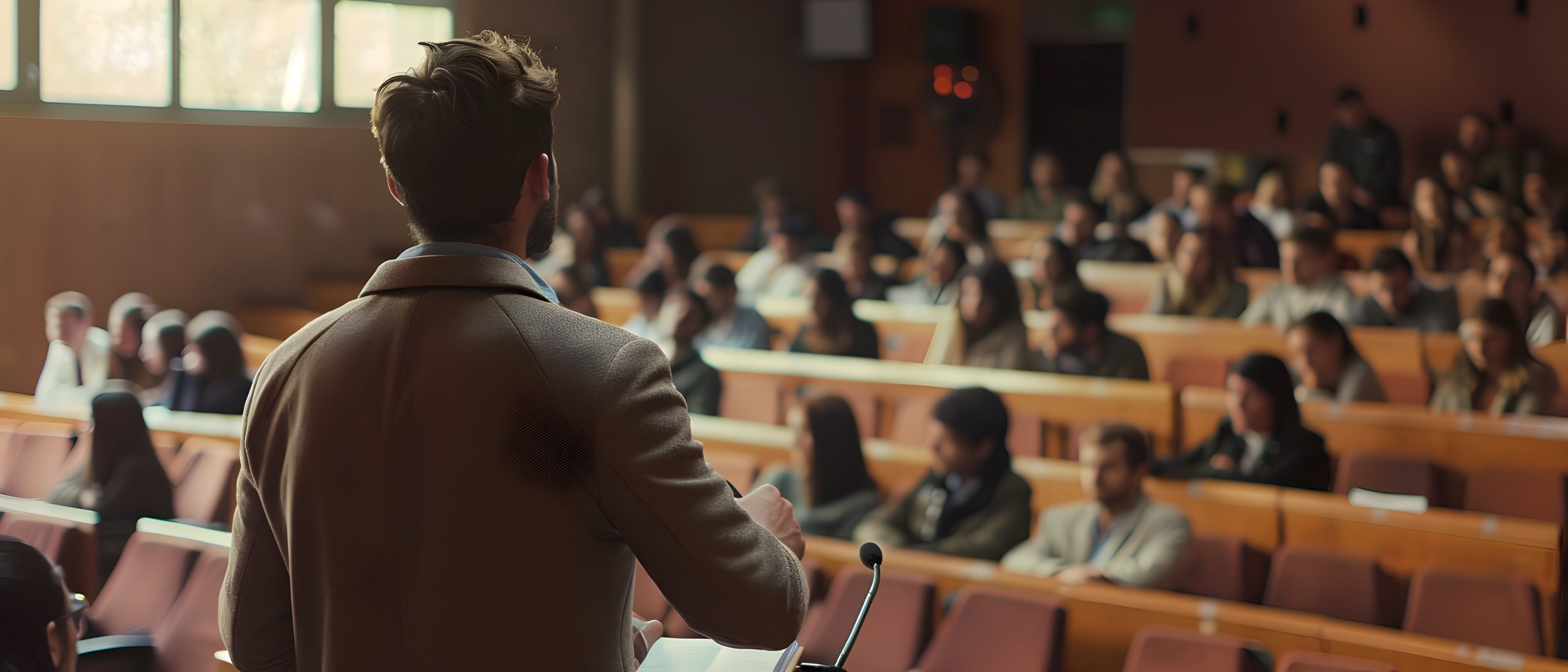 Speaker giving a lecture