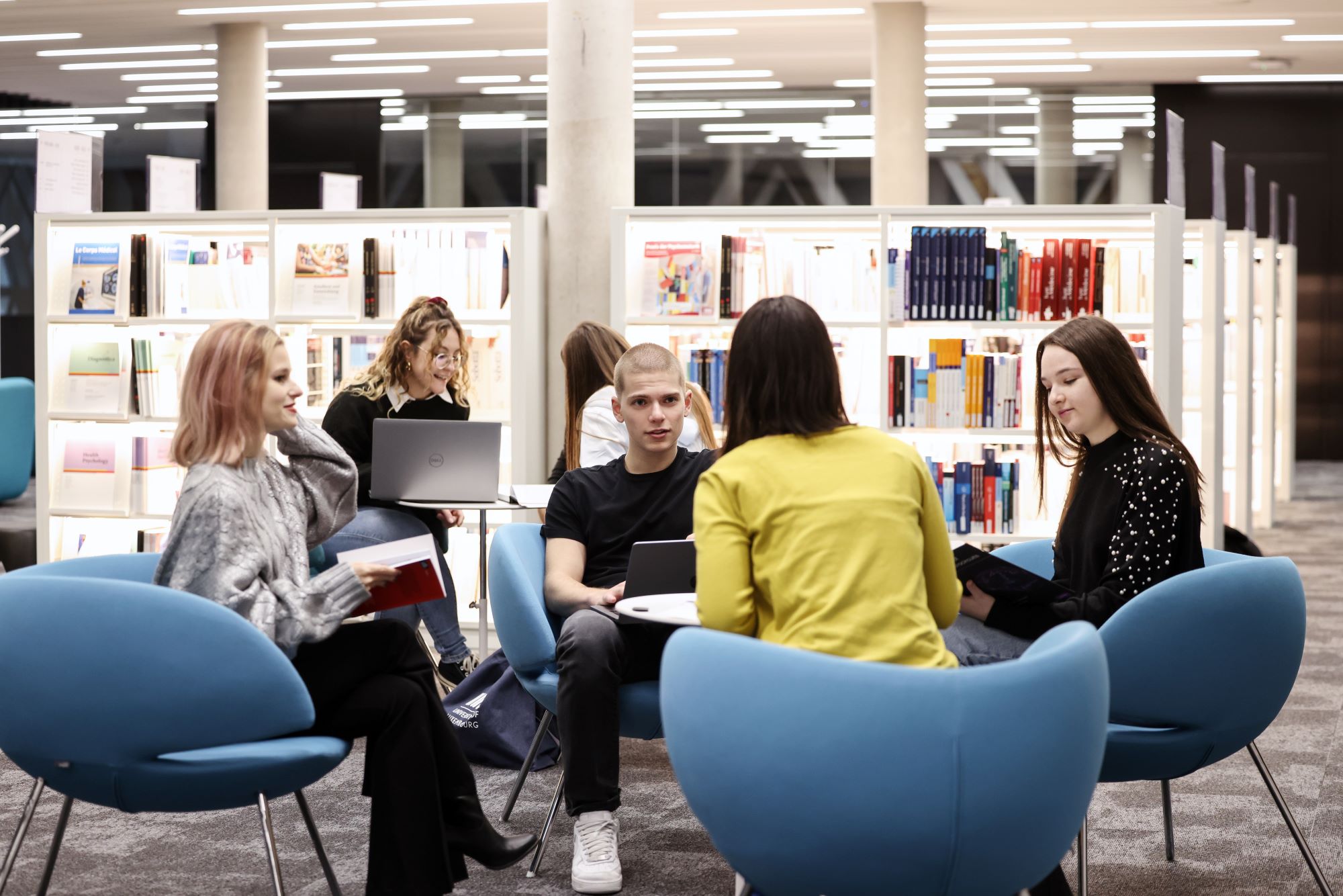 Students in library