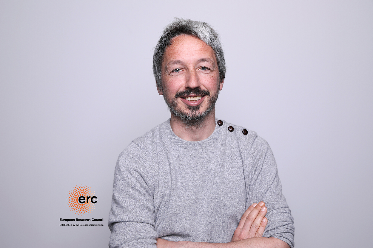 Benoît Majerus and the ERC funding logo